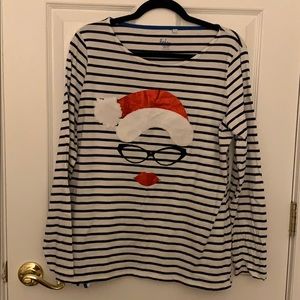 Boden holiday striped long sleeve tee